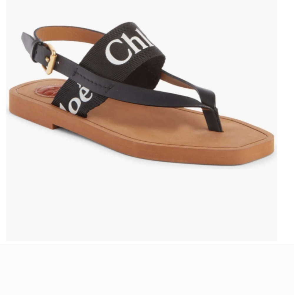 Chloe Woody Logo Sandals